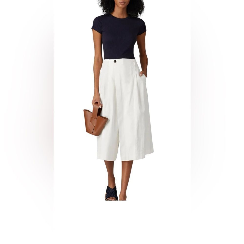 Vince Cross Front White Culotte Pants Size 6